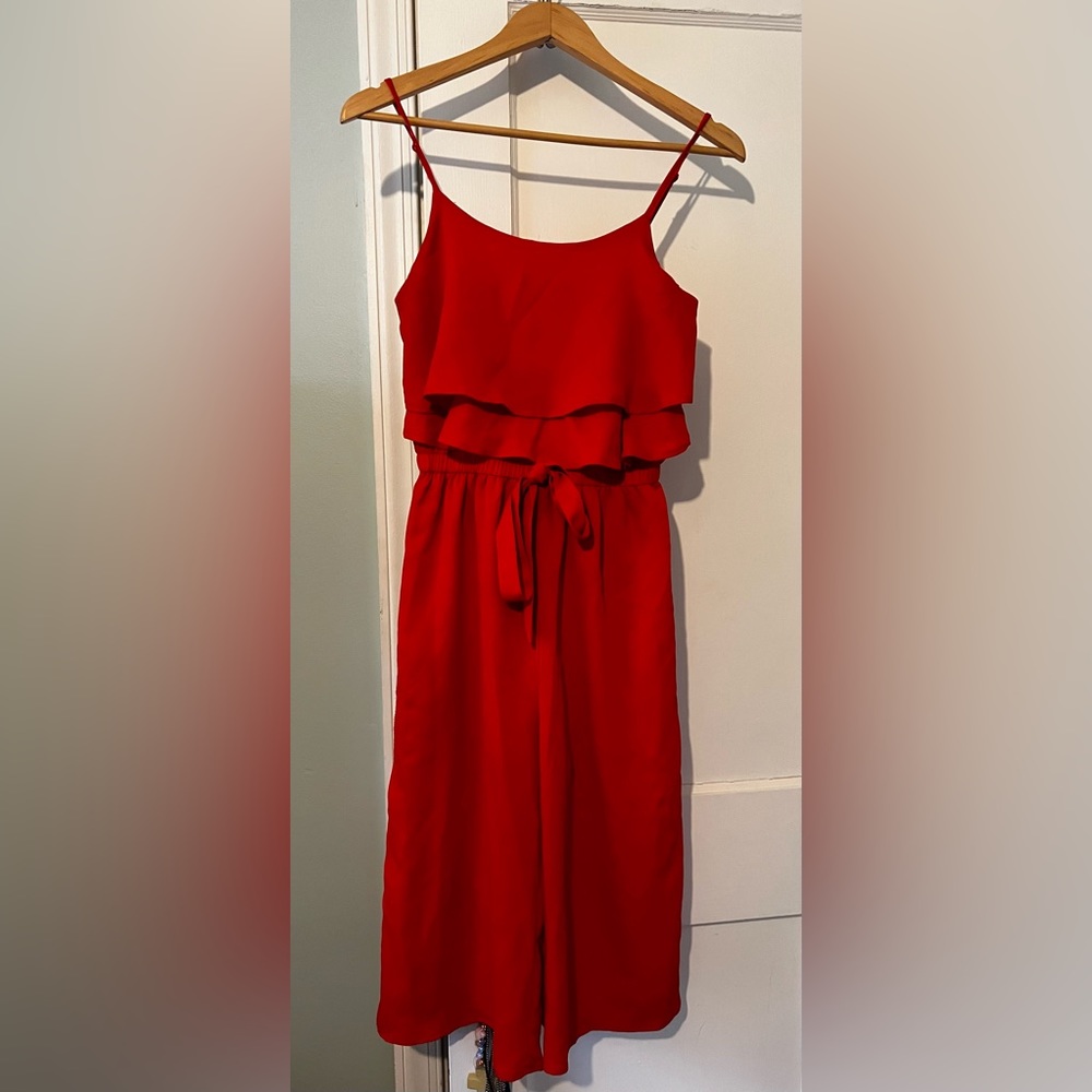 One Clothing Red Midi Jumpsuit